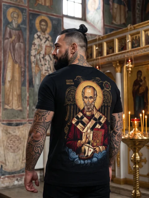 Sveti Nikola Čudotvorac crna majica